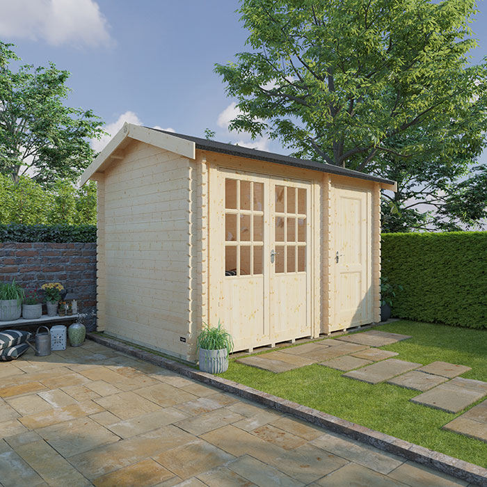 12'x10' Capetus Log Cabin - 44mm Garden Log Cabins - 0% Finance - Buy Now Pay Later - Tiger Sheds