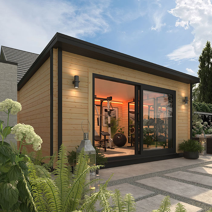 14'x12' Obsidian Insulated Log Cabin - 70mm Insulated Log Cabins - 0% Finance - Buy Now Pay Later - Tiger Sheds