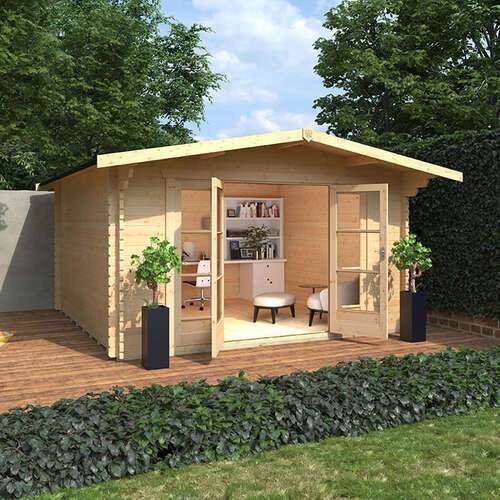 14'x16' Siberian Log Cabin - 44mm Garden Log Cabins - 0% Finance - Buy Now Pay Later - Tiger Sheds