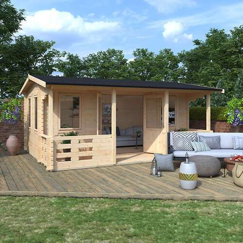 20'x16' Sigma Log Cabin - 44mm Garden Log Cabins - 0% Finance - Buy Now Pay Later - Tiger Sheds