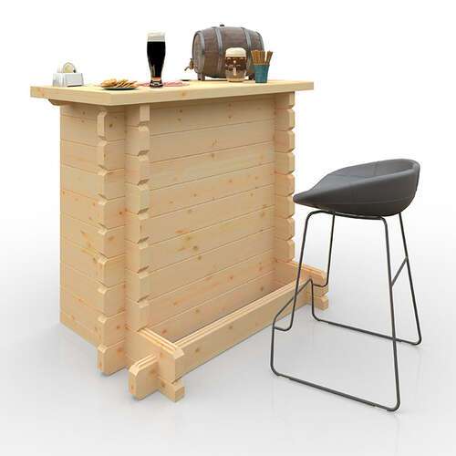 4'x3' Tiger Rectangular Summerhouse Bar 44mm - Garden Bar, Perfect For Use In Garden Sheds, Summerhouses & Log Cabins - Tiger Sheds