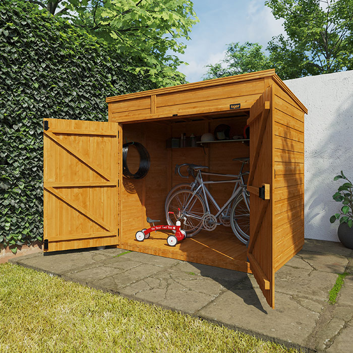 6'x4' Shiplap Pent Bike Store - TigerFlex - 0% Finance - Buy Now Pay Later - Tiger Sheds