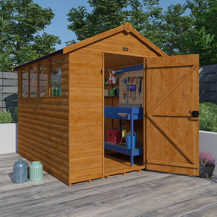 6'x4' Tiger Loglap Apex Shed - Wooden Loglap Sheds - 0% Finance - Buy Now Pay Later - Tiger Sheds