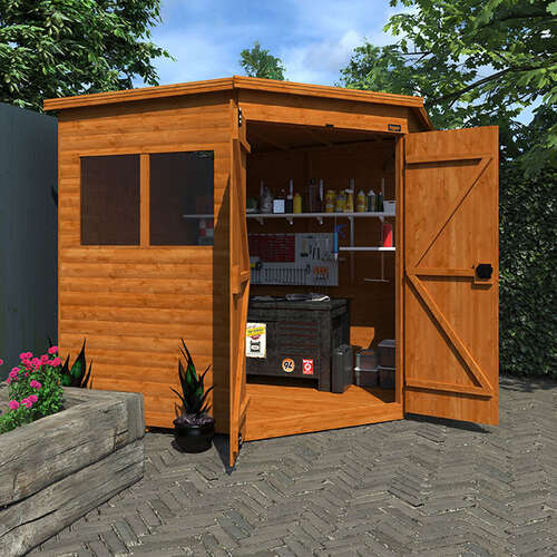 6'x6' Loglap Corner Shed - Wooden Corner Garden Sheds - 0% Finance - Buy Now Pay Later - Tiger Sheds