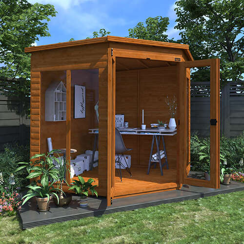 6'x6' Tiger Loglap Vista Corner Summerhouse - Corner Summerhouses - 0% Finance - Buy Now Pay Later - Tiger Sheds