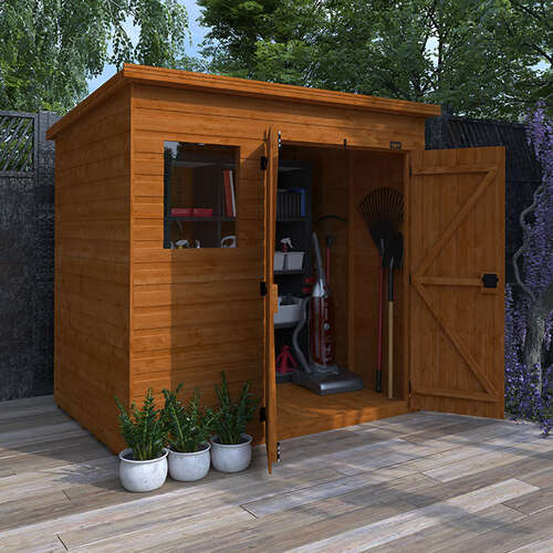 7'x5' Tiger Shiplap Pent Double Door - Wooden Shiplap Sheds - 0% Finance - Buy Now Pay Later - Tiger Sheds