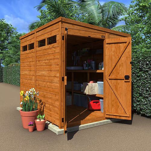 8'x4' TigerFlex Shiplap Pent Security Double Door Shed - 0% Finance - Buy Now Pay Later - Tiger Sheds