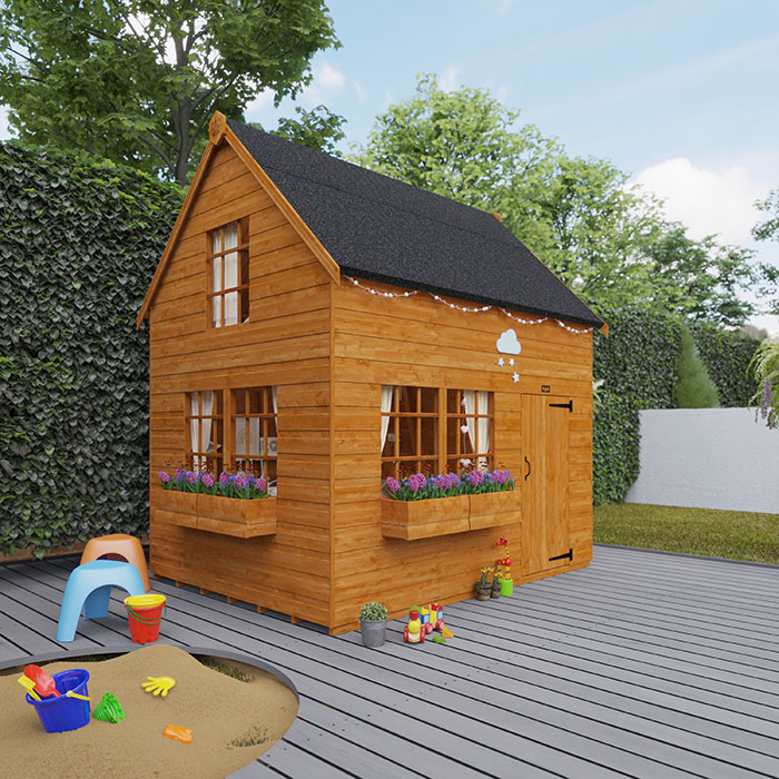 8'x6' Tigercub Crazy Cottage Playhouse - 0% Finance - Buy Now Pay Later - Tiger Sheds