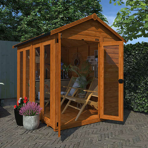 8'x6' TigerFlex® Shiplap Apex Full Pane Summerhouse - 0% Finance - Buy Now Pay Later - Tiger Sheds
