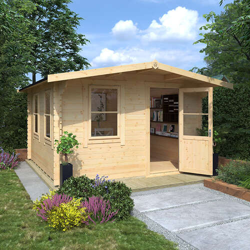 8'x8' Caspian Log Cabin - 28mm Garden Log Cabins - 0% Finance - Buy Now Pay Later - Tiger Sheds