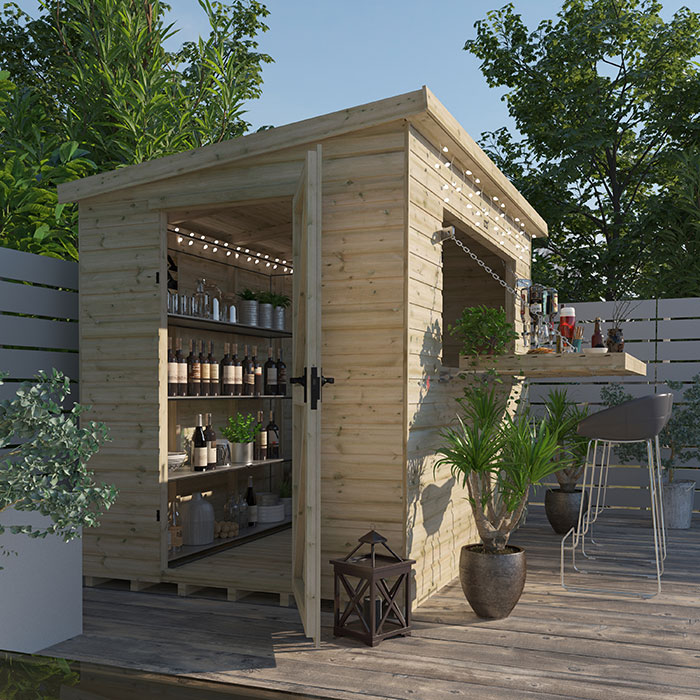 8'x8' The Garden Bar Shed - Tiger Garden Bar Shed - 0% Finance - Buy Now Pay Later - Tiger Sheds