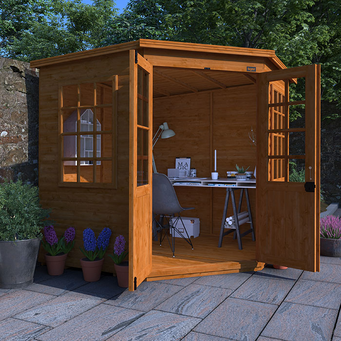 8'x8' Tiger Loglap Corner Summerhouse - Garden Corner Summerhouses - 0% Finance - Buy Now Pay Later - Tiger Sheds