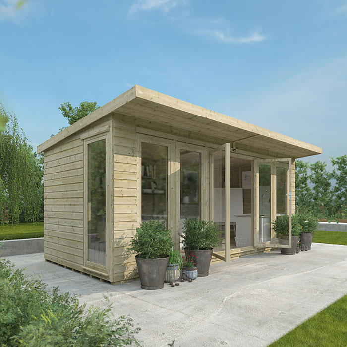 Garden Gym Room - 18'x8' Tiger Garden Studio Plus - 0% Finance - Buy Now Pay Later - Tiger Sheds