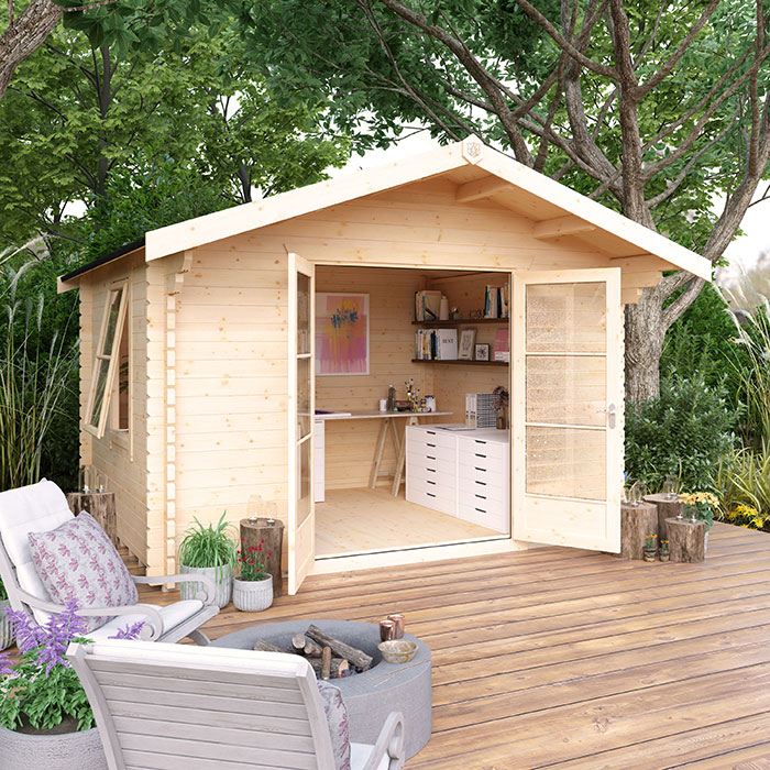 Garden Office - 10'x10' Kipling Log Cabin - Quality Garden Log Cabins - 0% Finance - Buy Now Pay Later - Tiger Sheds
