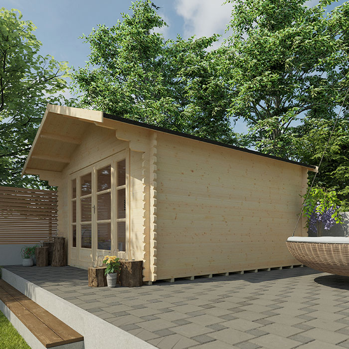 Garden Office - 10'x12' The Siberian 44mm Log Cabin - 0% Finance - Buy Now Pay Later - Tiger Sheds