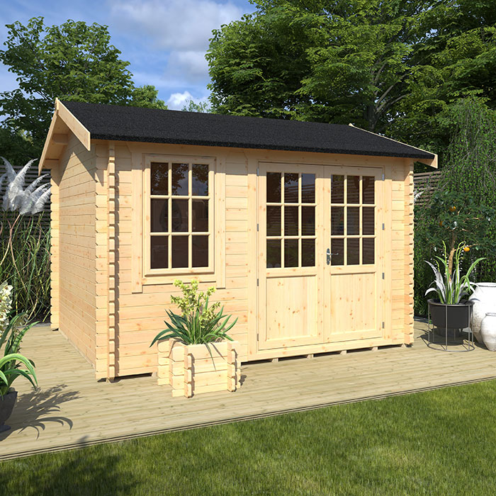 Garden Office - 12'x10' Martel Log Cabin - 44mm Garden Log Cabins - 0% Finance - Buy Now Pay Later - Tiger Sheds Garden Office - 12'x10' Martel Log Cabin - 44mm Garden Log Cabins - 0% Finance - Buy Now Pay Later - Tiger Sheds