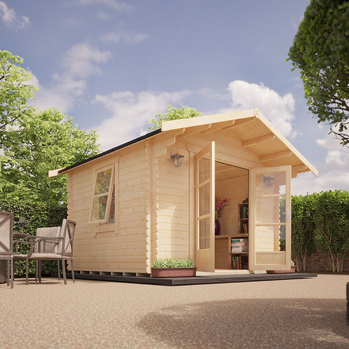 Garden Office - 12'x10' The Panthera 28mm Log Cabin - 0% Finance - Buy Now Pay Later - Tiger Sheds