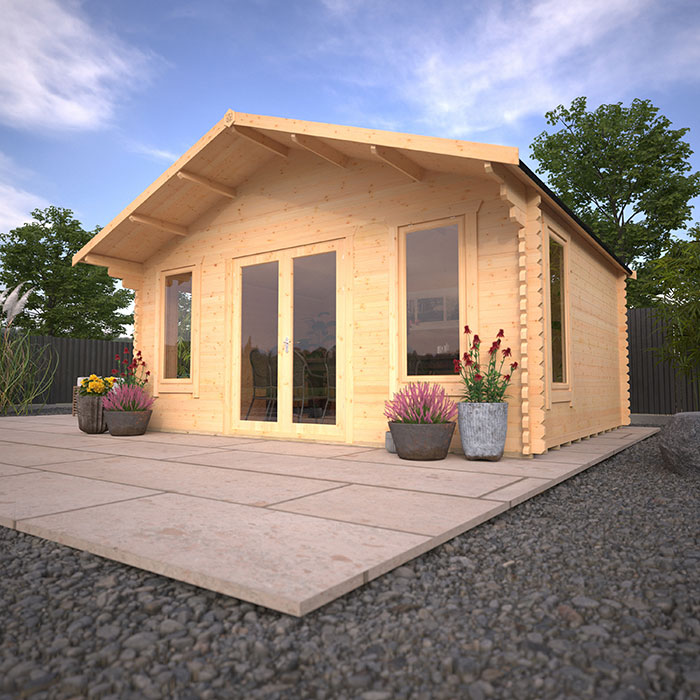 Garden Office - 14'x16' The Shere 44mm Log Cabin - 0% Finance - Buy Now Pay Later - Tiger Sheds