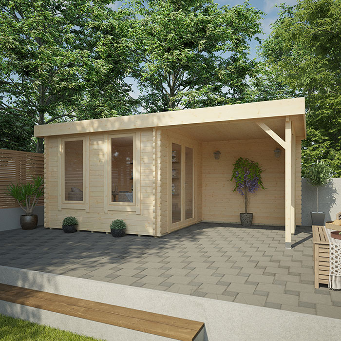 Garden Office - 16'x12' The Lakra 44mm Log Cabin - 0% Finance - Buy Now Pay Later - Tiger Sheds